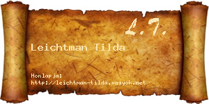 Leichtman Tilda névjegykártya